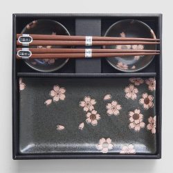 Set Sushi 2 farfurii 2 boluri si betisoare MIJ