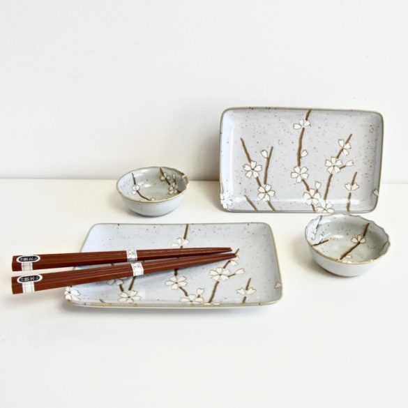 Set Sushi 2 farfurii 2 boluri si betisoare MIJ