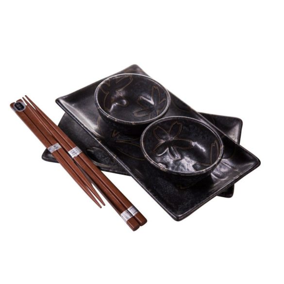 Set Sushi 2 farfurii 2 boluri si betisoare MIJ