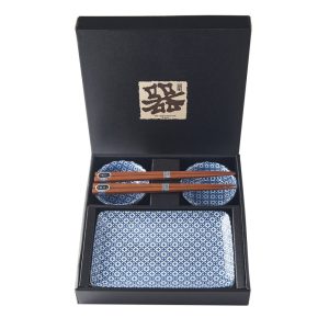 Set Sushi 2 farfurii 2 boluri si betisoare MIJ