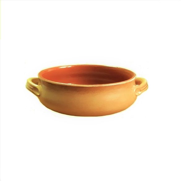 Vas ceramica termo 14 cm, tabac, 2 manere, De Silva