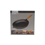 Tigaie fonta rotunda 26cm maner lemn