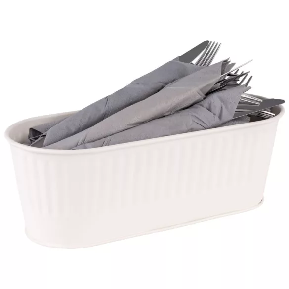 Suport tacamuri inox Utensilo alb