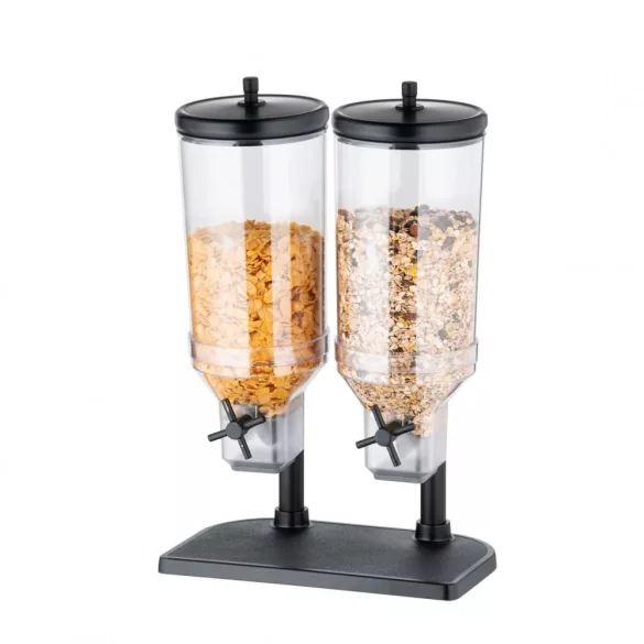 Dispenser dublu cereale 2 x 4.5l FE Negru