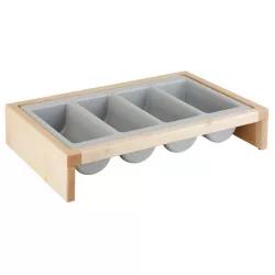 Organizator tacamuri lemn natur 