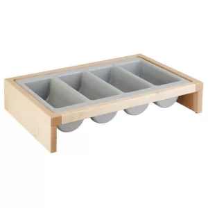 Organizator tacamuri lemn natur 