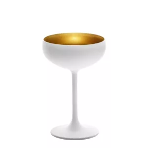 Cupa sampanie 230ml Stolzle Olympic Alb (mat) Auriu