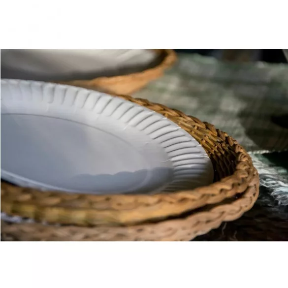 Farfurie intinsa din carton alb 20cm