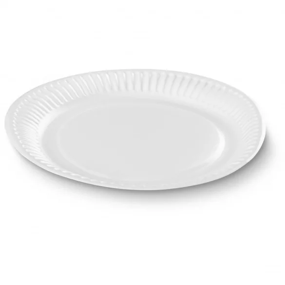 Farfurie intinsa din carton alb 23cm