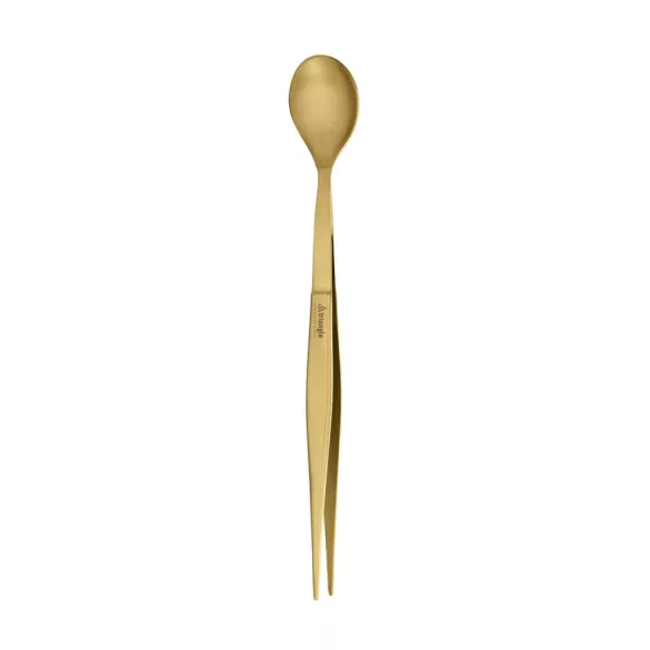 Lingurita si penseta de degustare FinalTouch auriu Triangle