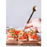 Lingurita si penseta de degustare FinalTouch auriu Triangle