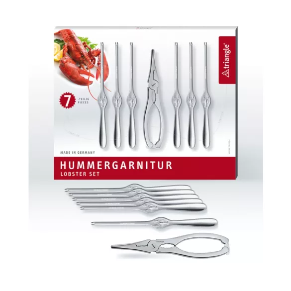 Set foarfeca si furculite homari Triangle