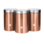 Set 3 recipiente depozitare inox Rose Gold