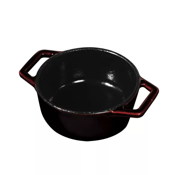 Mini oala fonta cu capac emailata 12cm