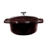 Mini oala fonta cu capac emailata 12cm