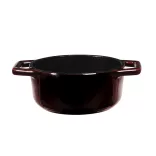 Mini oala fonta cu capac emailata 12cm