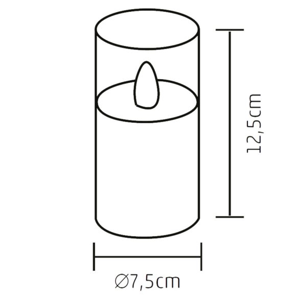 Lumanare LED sticla 7,5 x 12,5cm