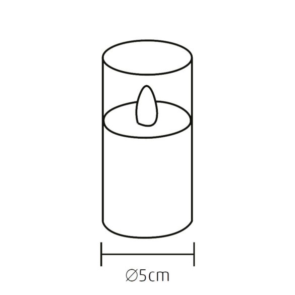 Set 3 lumanari LED in sticla diam 5cm inaltime 10 si 12,5 si 15cm