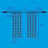 Perdea de lumini cu 400 LED alb 2x2m legare in serie