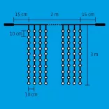 Perdea de lumini cu 600 LED-uri albe cu legare în serie