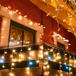 Perdea lumini instalatie turturi 200 LED alb legare in serie