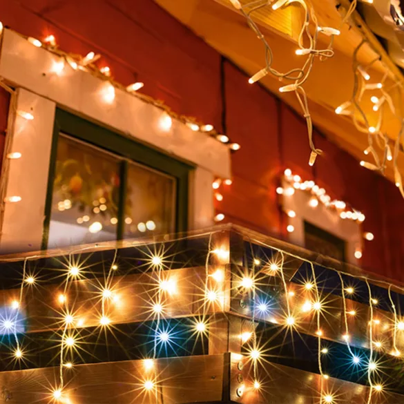 Perdea lumini instalatie turturi 200 LED alb legare in serie