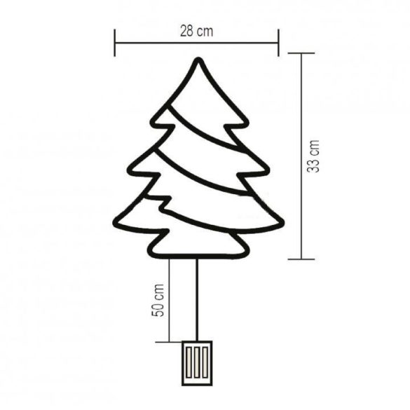 Decor fereastra brad 35 LED alba calda