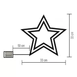 Decor fereastra stea 35 LED alba calda