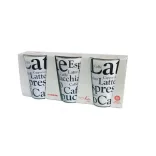 Set 3 pahare decorate Cappuccino 300ml Cerve