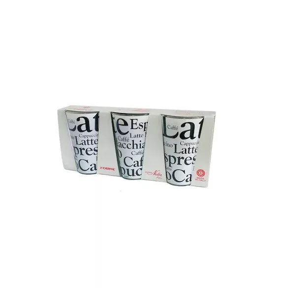 Set 3 pahare decorate Cappuccino 300ml Cerve