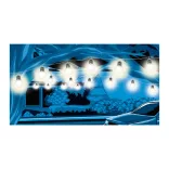 Ghirlandă cu 20 LED-uri, decor globuri mate, 9,5m