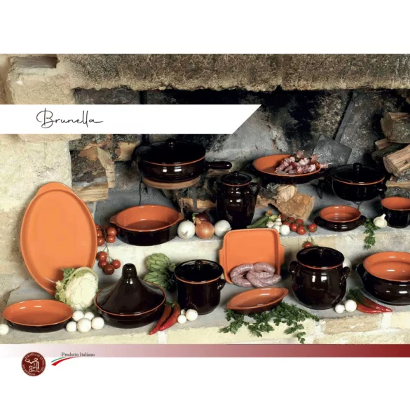 Vas ceramica termo 2 manere maro 14cm