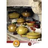 Vas ceramica termo 2 manere galben antic 14cm