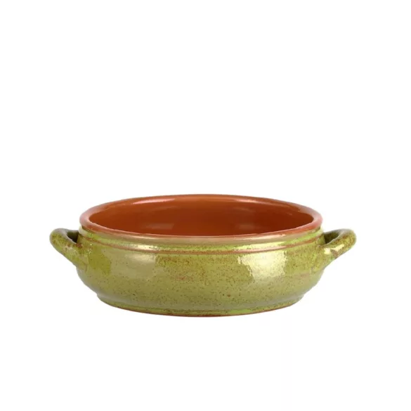 Vas ceramica termo 2 manere verde antic 14cm