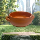 Vas ceramica termo 2 manere teracota mat 16cm