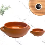 Vas ceramica termo 2 manere teracota mat 16cm